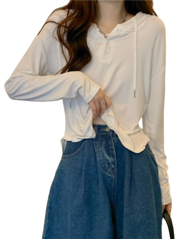 Camiseta de manga larga de estilo coreano para estudiantes