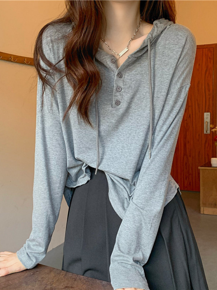 Camiseta de manga larga de estilo coreano para estudiantes