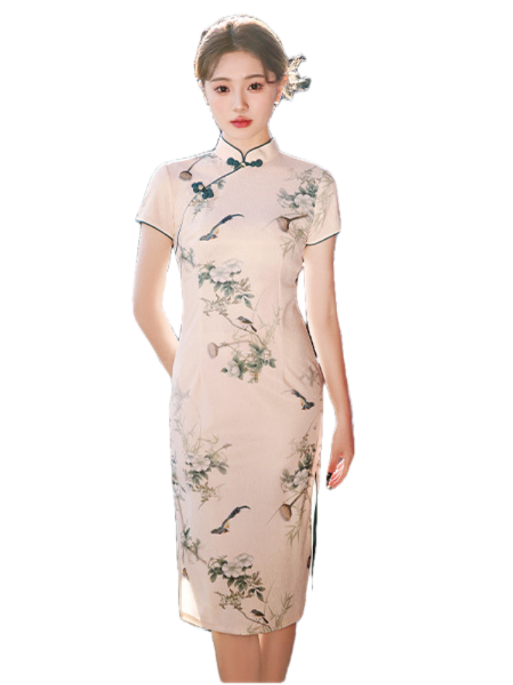 Cheongsam floral vintage y elegante