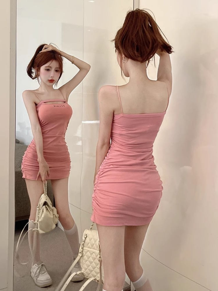 Vestido de verano con cuello halter y escote halter con abertura en el pecho estilo Pure Desire