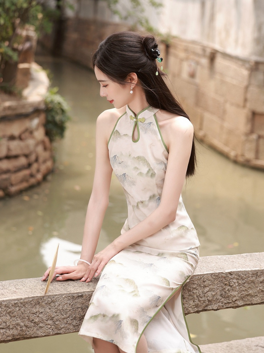 Nuevo cheongsam sin mangas de estilo chino