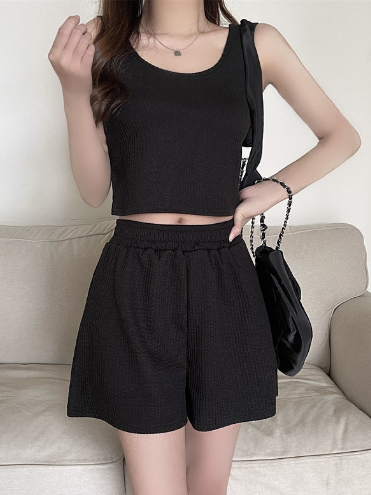 Conjunto informal de camiseta sin mangas y pantalones cortos de verano