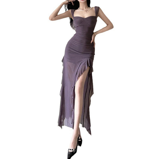 Nuevos vestidos largos sexys con abertura en la cadera para mujer