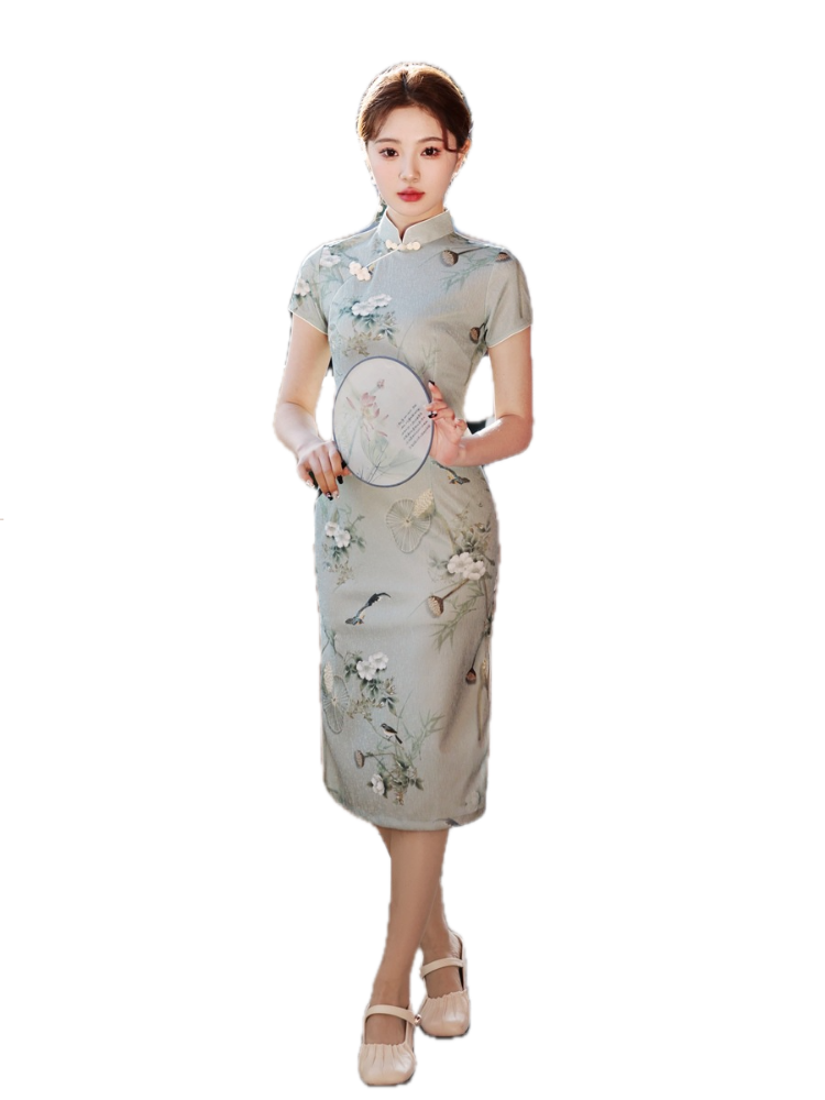 Cheongsam floral vintage y elegante