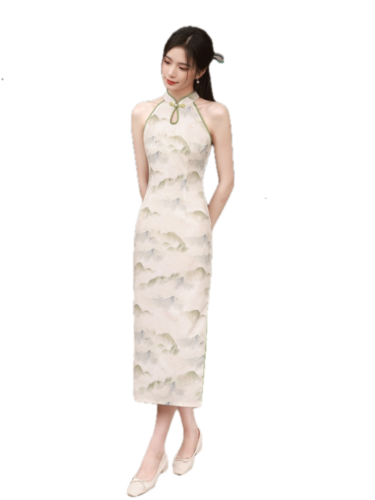 Nuevo cheongsam sin mangas de estilo chino